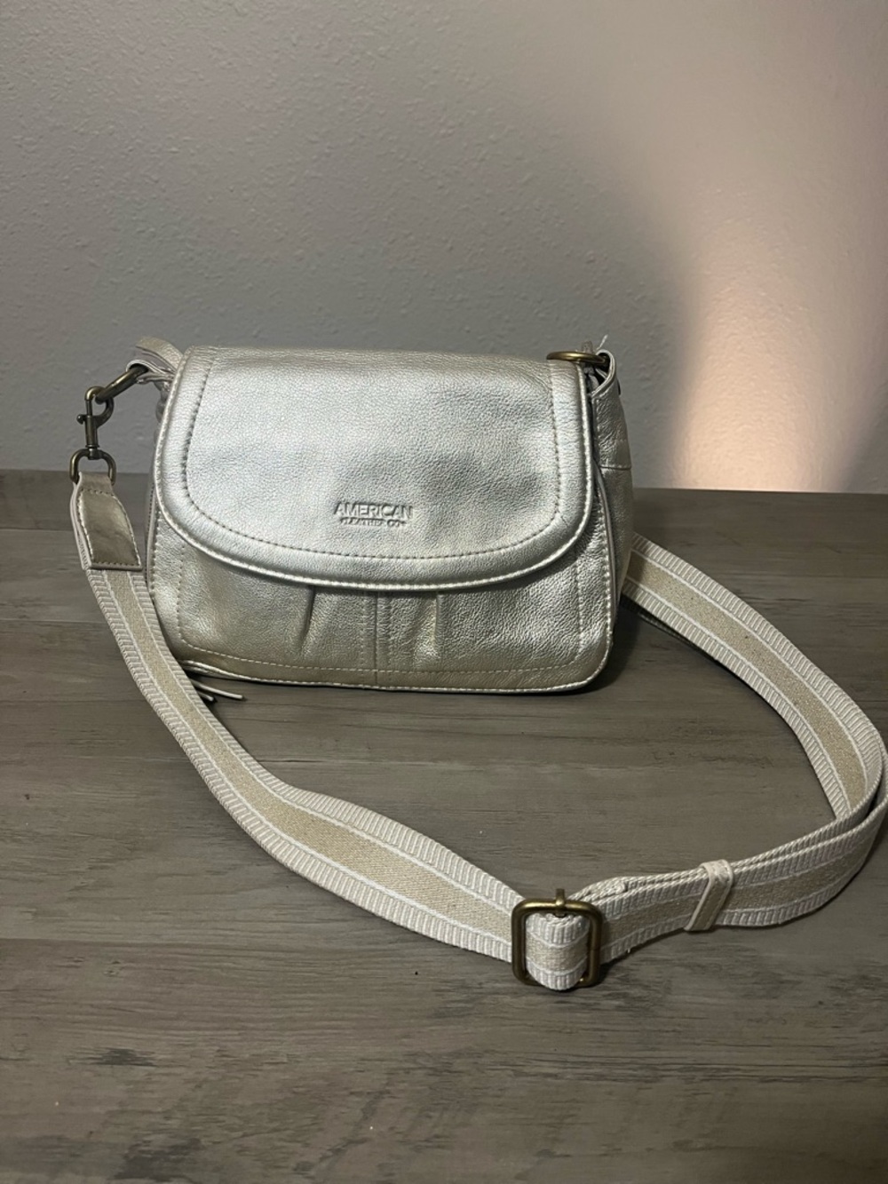 American Leather Company Gold Metallic Crossbody